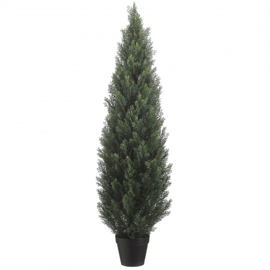 5 Foot Artificial Outdoor Cedar Tree: Potted 1 5 Foot Artificial Outdoor Cedar Tree: Potted