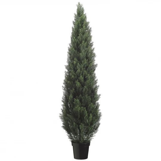 6 Foot Artificial Outdoor Cedar Tree: Potted 1 6 Foot Artificial Outdoor Cedar Tree: Potted