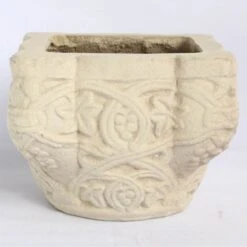 Square Tiffany Cast Limestone Planter