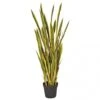 5 Foot Plastic Variegated Sansevieria Plant: Potted