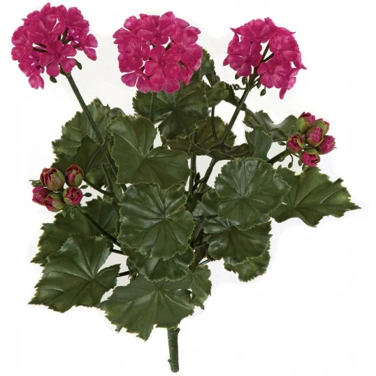 17 Inch Artificial Outdoor Beauty Geranium Bush: Unpotted 1 17 Inch Artificial Outdoor Beauty Geranium Bush: Unpotted