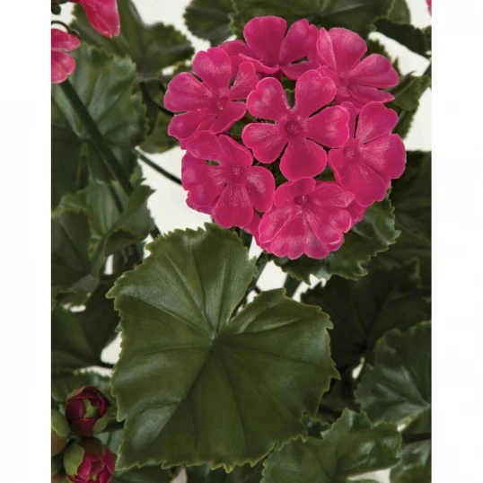 17 Inch Artificial Outdoor Beauty Geranium Bush: Unpotted 2 17 Inch Artificial Outdoor Beauty Geranium Bush: Unpotted - Image 2