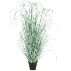 35 Inch Light Green Fire Retardant PVC Onion Grass: Potted (Set Of 2)