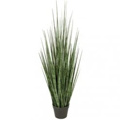 45 Inch Fire Retardant PVC Zebra Grass: Potted (Set Of 2)