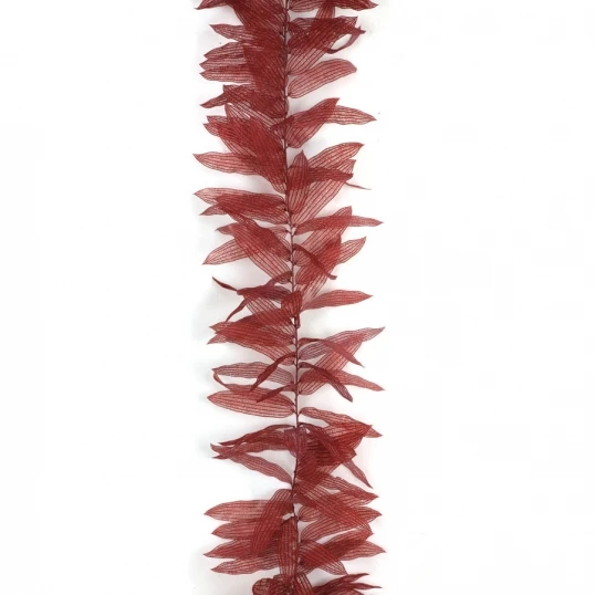 9 Foot Outdoor Rust/Red Lace Leaf Garland 1 9 Foot Outdoor Rust/Red Lace Leaf Garland