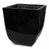 22.5 Inch Glossy Black Fiberglass Square Planter: 18.25 Inch Inside Dia.