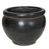 14H X 17.5W Inch Black/Rust Iron Fiberglass Planter: 15 Inch Inside Dia.