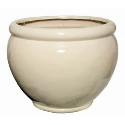 14.25 Inch Cream Fiberglass Fishbowl: 15 Inch Inside Dia.