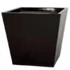 23H X 25W Inch Gloss Black Fiberglass Square Planter: 21 Inch Inside Dia.