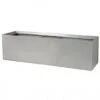 35.5 Inch Silver Fiberglass Rectangle Planter