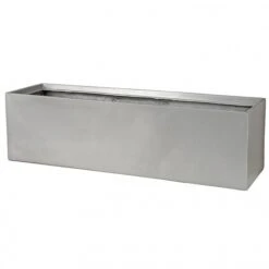 35.5 Inch Silver Fiberglass Rectangle Planter