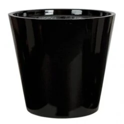 16H X 18W Inch Gloss Black Fiberglass Planter: 16.5 Inch Inside Dia.