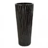 25H Inch Gloss Black Fiberglass Planter: 9 Inch Inside Dia.