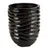 10 Inch Tall Shiny Black Planter: 6.5 Inch Opening