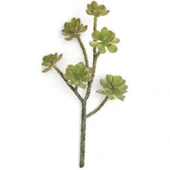 17 Inch Artificial Green/Red Succulent Stem: Unpotted