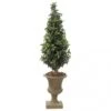 5 Foot Artificial Outdoor Laurel Cone Topiary: Natural Trunk