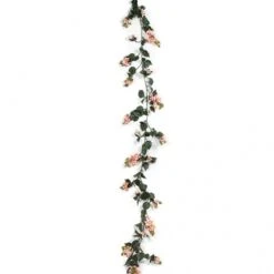9.5 Foot Outdoor Peach/Pink/Cream Bougainvillea Garland (Set Of 4)