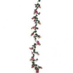 9.5 Foot Outdoor Lavender/Fuchsia Bougainvillea Garland (Set Of 2)