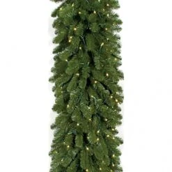 9 Foot X 24 Inch Pine Garland: Clear 5MM LEDs