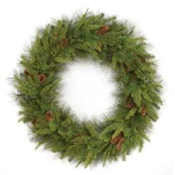 60 Inch PE/PVC Mixed Pine Wreath: Unlit