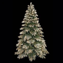 7.5 Foot Flocked Mountain Pine Tree: Clear LEDs
