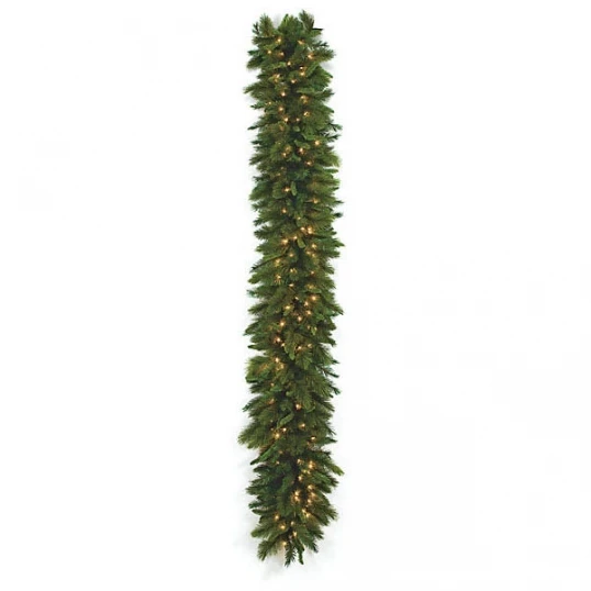 9 Foot X 18 Inch Sheridan Pine Garland: Clear LEDs 1 9 Foot X 18 Inch Sheridan Pine Garland: Clear LEDs