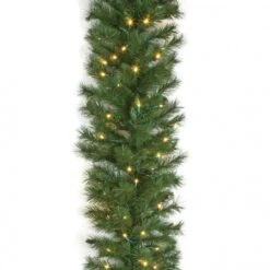 9 Foot X 16 Inch Westford Pine Garland: Clear 5MM LEDs