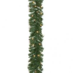 9 Foot X 10 Inch Monroe Pine Garland: Clear Lights (Set Of 2)