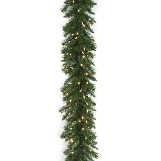 9 Foot X 14 Inch Monroe Pine Garland: Clear LEDs 1 9 Foot X 14 Inch Monroe Pine Garland: Clear LEDs
