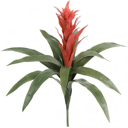 22 Inch Outdoor Artificial Red Bromeliad: Unpotted 1 22 Inch Outdoor Artificial Red Bromeliad: Unpotted