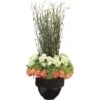 34 Inch Rose, Sedum, Snowball, And Bamboo Branch In Ceramic Pot
