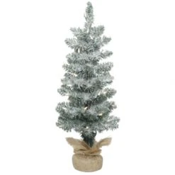 24 Inch Frosted Angel Pine Tree: Clear LEDs