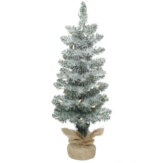 24 Inch Frosted Angel Pine Tree: Clear LEDs 1 24 Inch Frosted Angel Pine Tree: Clear LEDs