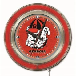 15 Inch Georgia Bulldog Neon Clock