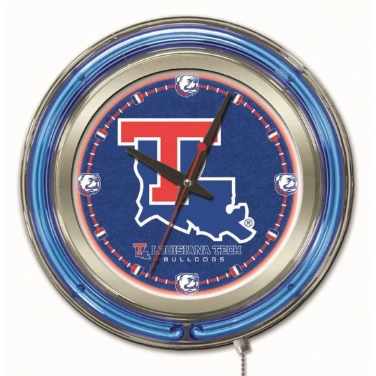 15 Inch Louisiana Tech Neon Clock 1 15 Inch Louisiana Tech Neon Clock