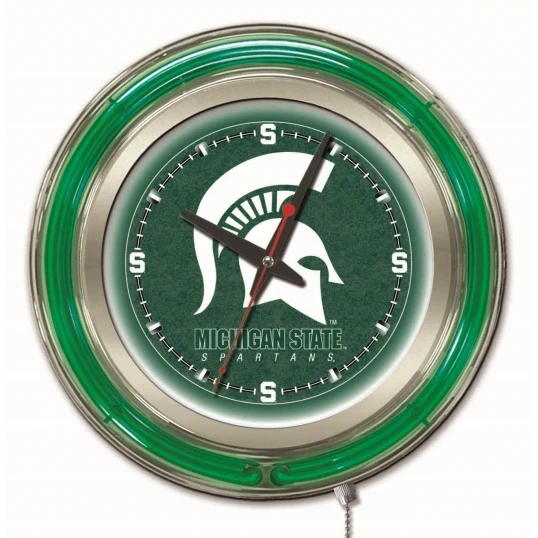 15 Inch Michigan State Neon Clock 1 15 Inch Michigan State Neon Clock