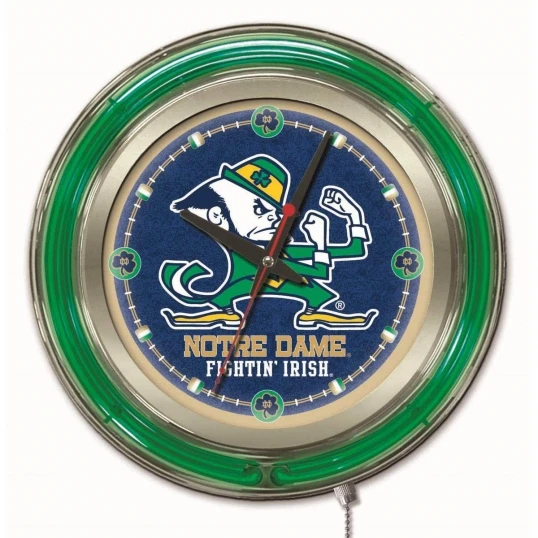 15 Inch Notre Dame Leprechaun Neon Clock 1 15 Inch Notre Dame Leprechaun Neon Clock
