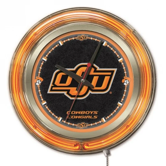 15 Inch Oklahoma State Neon Clock 1 15 Inch Oklahoma State Neon Clock