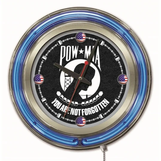 15 Inch POW MIA Neon Clock 1 15 Inch POW MIA Neon Clock