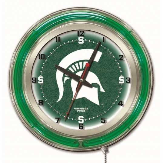 19 Inch Michigan State Neon Clock 1 19 Inch Michigan State Neon Clock