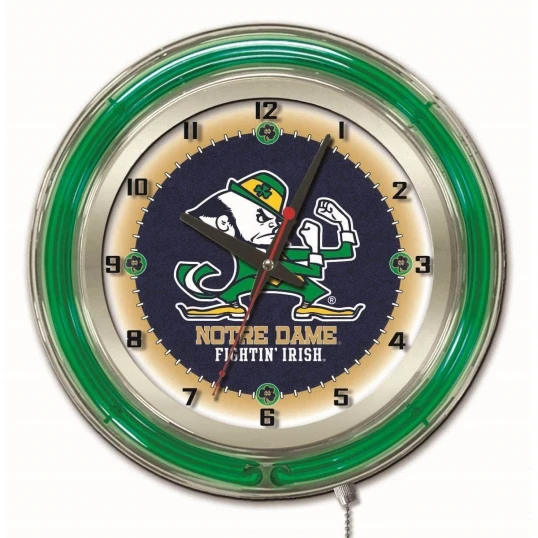 19 Inch Notre Dame Leprechaun Neon Clock 1 19 Inch Notre Dame Leprechaun Neon Clock