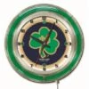 19 Inch Notre Dame Shamrock Neon Clock