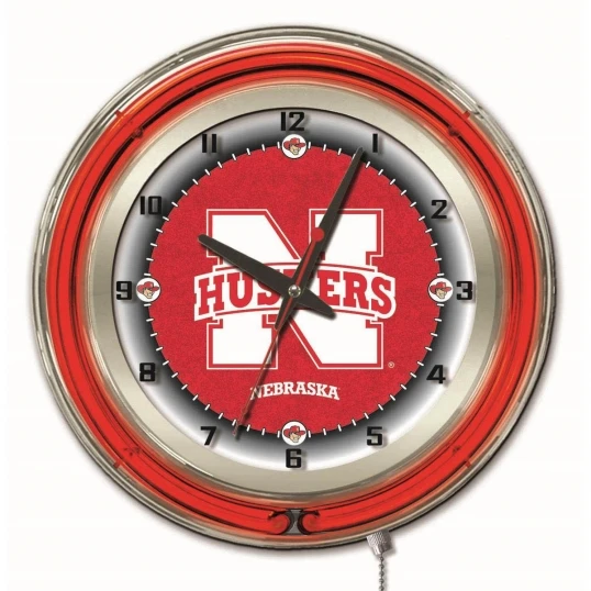19 Inch Nebraska Neon Clock 1 19 Inch Nebraska Neon Clock