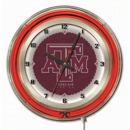 19 Inch Texas A&M Neon Clock 1 19 Inch Texas A&M Neon Clock
