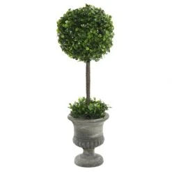 21 Inch Boxwood Ball Topiary In Decorative Planter