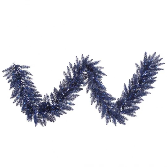 9 Foot X 14 Inch Navy Blue Fir Garland: Unlit 1 9 Foot X 14 Inch Navy Blue Fir Garland: Unlit