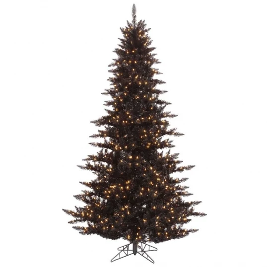 3 Foot Slim Black Fir Tree: Clear Lights 1 3 Foot Slim Black Fir Tree: Clear Lights
