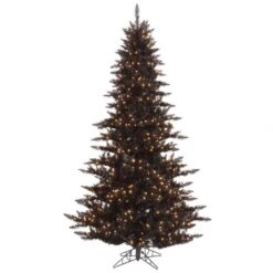 6.5 Foot Slim Black Fir Tree: Clear LEDs
