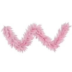 9 Foot X 14 Inch Light Pink Garland: Pink LEDs