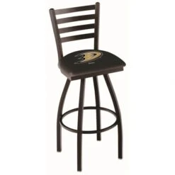30 Inch Black Anaheim Ducks Ladder Back Swivel Counter Stool